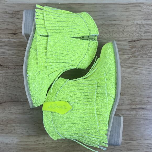 A Bear Co Girls Youth Size 12 Neon Yellow Sparkly Low Cut Cowgirl Boots NEW - Picture 6 of 11